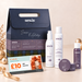 Sens.ús Christmas 2026 — Sculpt and Refine: Smooth 200ml pump bottle, Heat Shield 200ml, purple Memory Gum 75ml jar, Rush 100ml and £10 SalonLove gift voucher